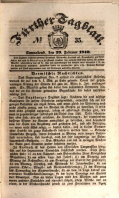 Fürther Tagblatt Samstag 29. Februar 1840