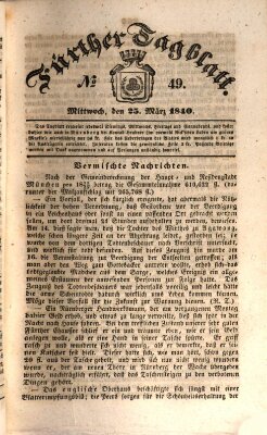 Fürther Tagblatt Mittwoch 25. März 1840
