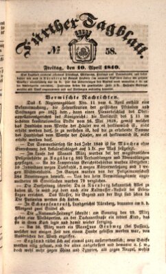 Fürther Tagblatt Freitag 10. April 1840