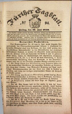 Fürther Tagblatt Freitag 12. Juni 1840
