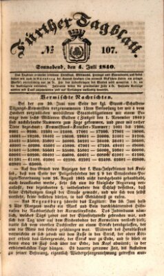 Fürther Tagblatt Samstag 4. Juli 1840