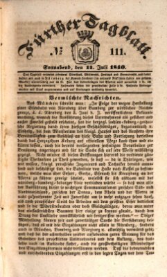 Fürther Tagblatt Samstag 11. Juli 1840