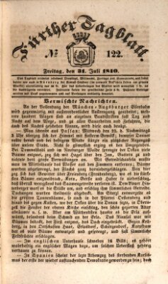 Fürther Tagblatt Freitag 31. Juli 1840