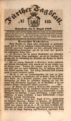 Fürther Tagblatt Samstag 1. August 1840