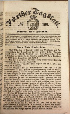 Fürther Tagblatt Mittwoch 7. Juli 1841