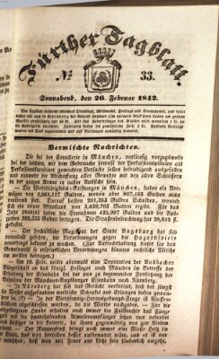 Fürther Tagblatt Samstag 26. Februar 1842