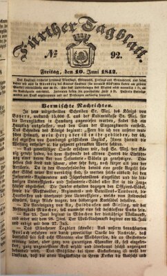 Fürther Tagblatt Freitag 10. Juni 1842