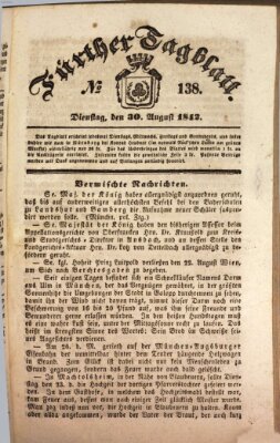 Fürther Tagblatt Dienstag 30. August 1842