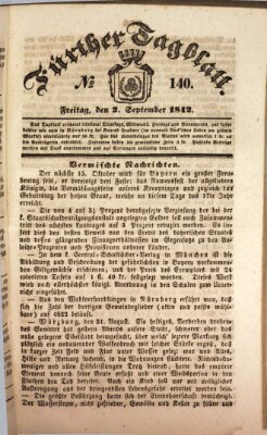 Fürther Tagblatt Freitag 2. September 1842