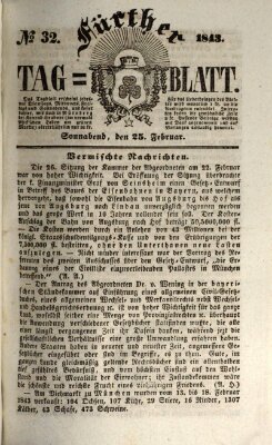 Fürther Tagblatt Samstag 25. Februar 1843