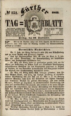 Fürther Tagblatt Freitag 22. September 1843