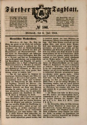 Fürther Tagblatt Mittwoch 3. Juli 1844
