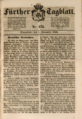 Fürther Tagblatt Samstag 1. November 1845