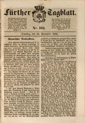 Fürther Tagblatt Dienstag 18. November 1845