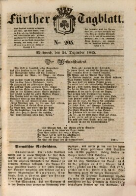 Fürther Tagblatt Mittwoch 24. Dezember 1845