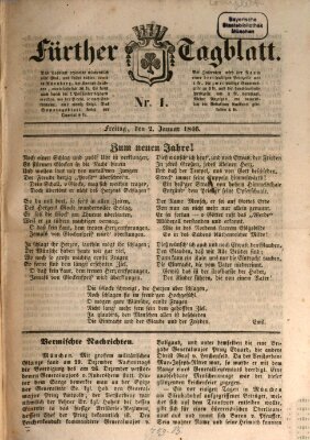 Fürther Tagblatt Freitag 2. Januar 1846