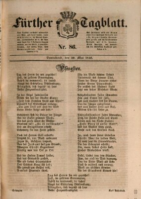 Fürther Tagblatt Samstag 30. Mai 1846