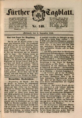 Fürther Tagblatt Mittwoch 2. September 1846