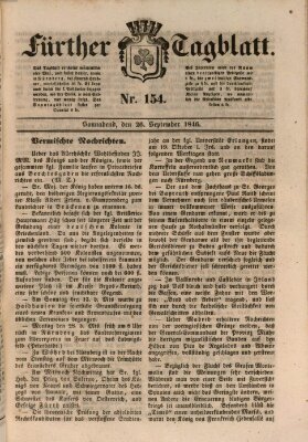 Fürther Tagblatt Samstag 26. September 1846