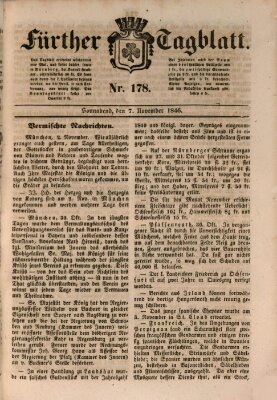 Fürther Tagblatt Samstag 7. November 1846