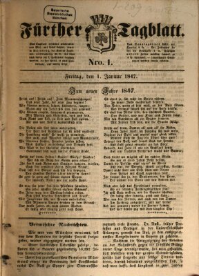 Fürther Tagblatt Freitag 1. Januar 1847
