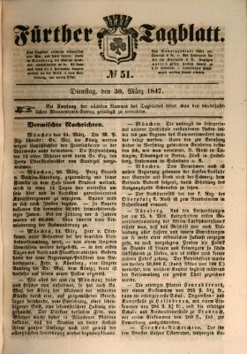 Fürther Tagblatt Dienstag 30. März 1847