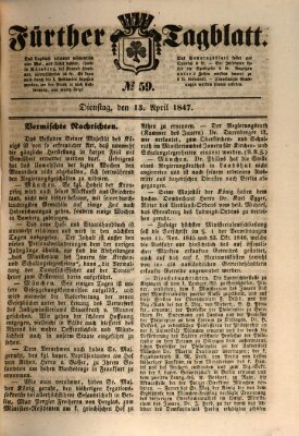 Fürther Tagblatt Dienstag 13. April 1847