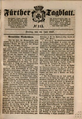 Fürther Tagblatt Freitag 16. Juli 1847