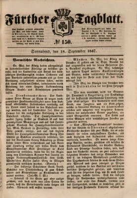 Fürther Tagblatt Samstag 18. September 1847
