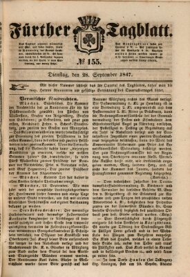 Fürther Tagblatt Dienstag 28. September 1847
