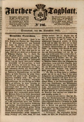 Fürther Tagblatt Samstag 20. November 1847