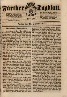 Fürther Tagblatt Freitag 10. Dezember 1847