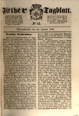 Fürther Tagblatt Samstag 22. Januar 1848