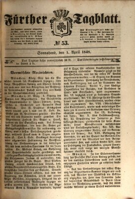 Fürther Tagblatt Samstag 1. April 1848