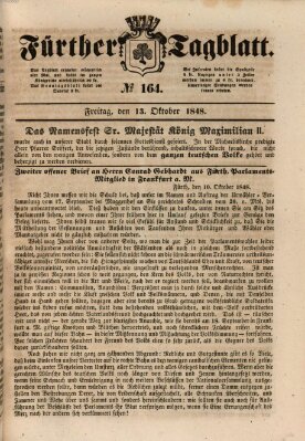 Fürther Tagblatt Freitag 13. Oktober 1848