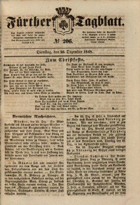 Fürther Tagblatt Dienstag 26. Dezember 1848
