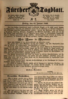 Fürther Tagblatt Freitag 12. Januar 1849
