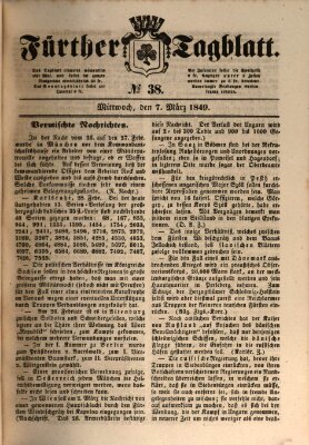 Fürther Tagblatt Mittwoch 7. März 1849