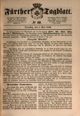 Fürther Tagblatt Dienstag 1. Mai 1849