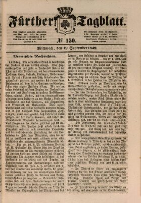 Fürther Tagblatt Mittwoch 19. September 1849