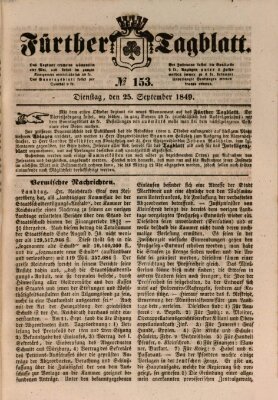 Fürther Tagblatt Dienstag 25. September 1849