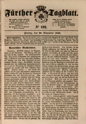 Fürther Tagblatt Freitag 30. November 1849