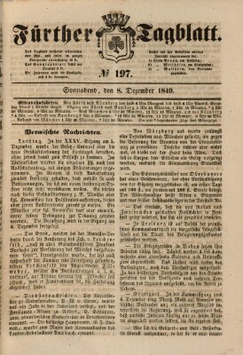 Fürther Tagblatt Samstag 8. Dezember 1849
