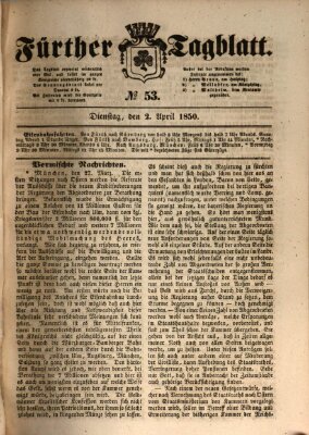 Fürther Tagblatt Dienstag 2. April 1850