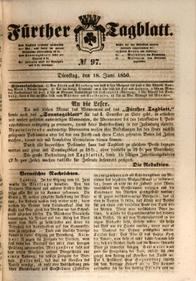 Fürther Tagblatt Dienstag 18. Juni 1850