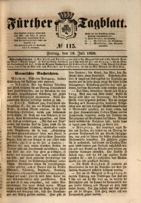 Fürther Tagblatt Freitag 19. Juli 1850