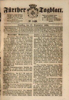 Fürther Tagblatt Dienstag 17. September 1850