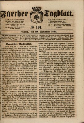 Fürther Tagblatt Freitag 29. November 1850