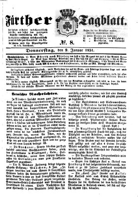 Fürther Tagblatt Donnerstag 9. Januar 1851