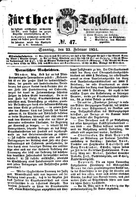 Fürther Tagblatt Sonntag 23. Februar 1851